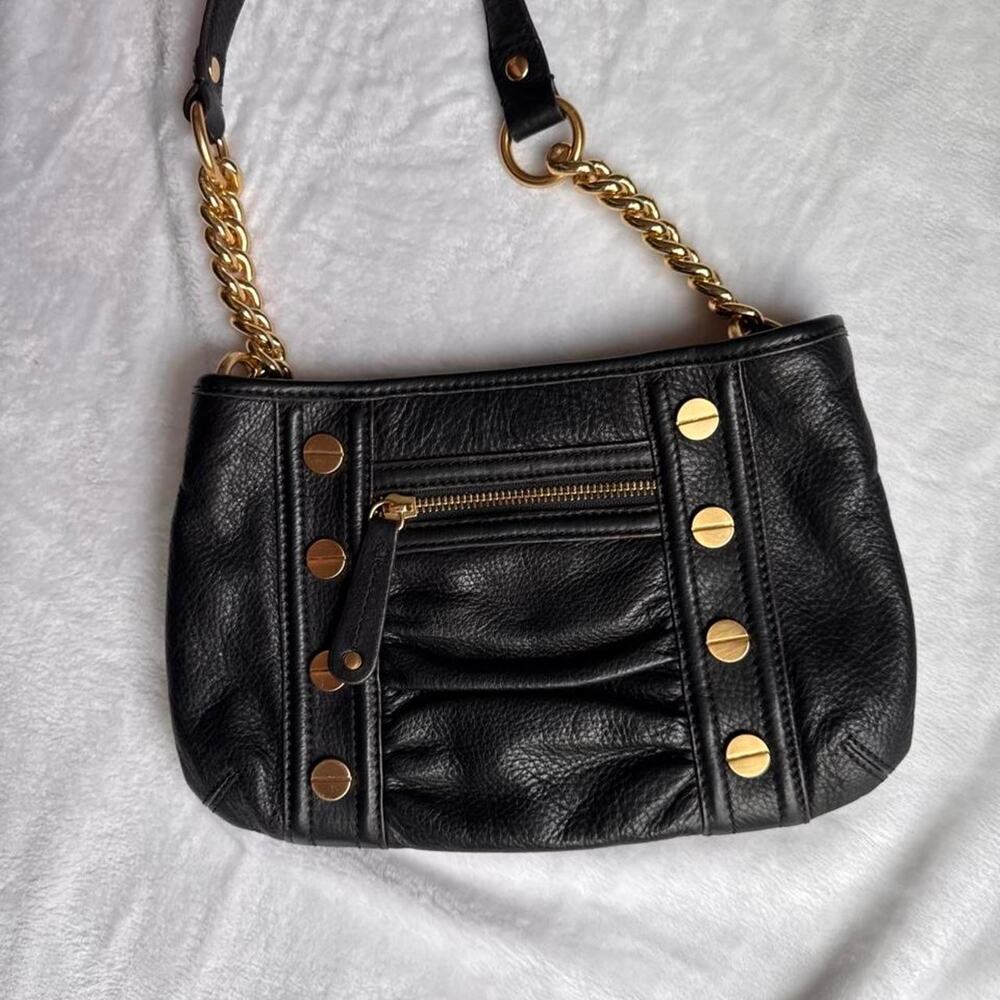 Vintage Y2K B. Makowsky Leather Ruched Bag